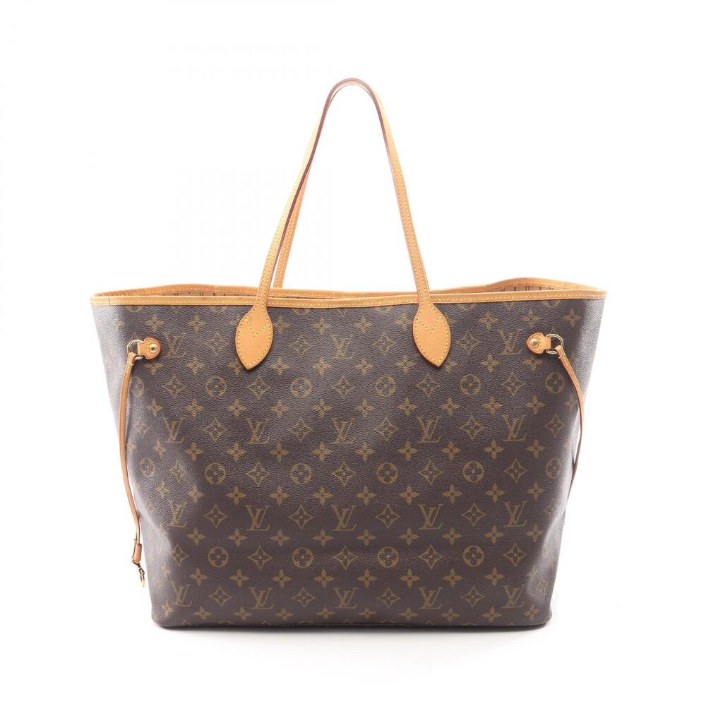 Louis Vuitton Neverfull Tote Bag Canvas Leather Monogram Brown